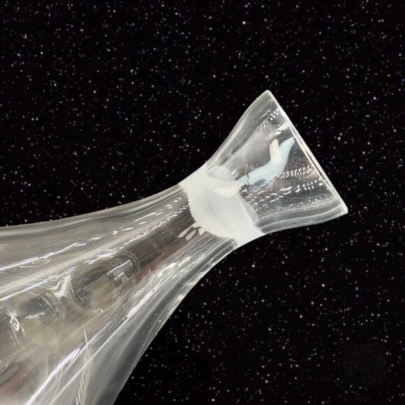 Clear Crystal Decanter Etched With Snail Swirl Stopper Hand Made In Portugal VTG - Picture 8 of 16